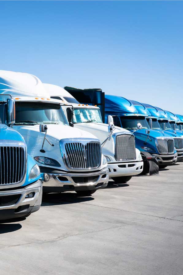 trucking fleet in daylight